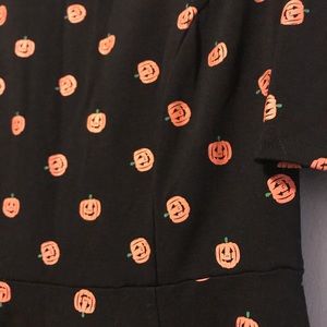 Black and Orange Knit Flare Dress